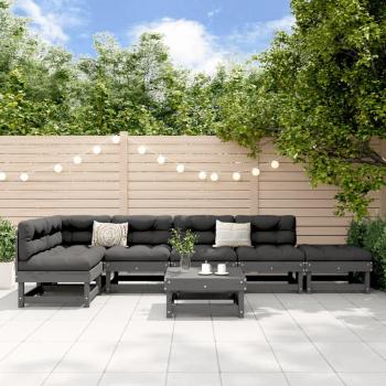 Colección VidaXL de Muebles de Jardín – 7 piezas en Madera de Pino Gris