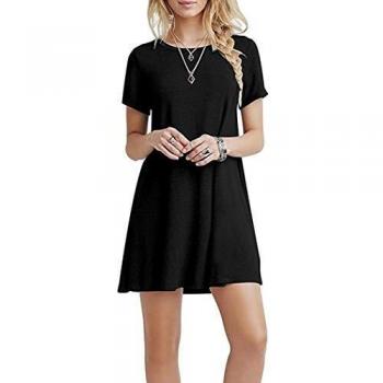 Camicetta Donna YOUCHAN in Nero, Collo Sciolto, Manica Cortissima, Stile Casual