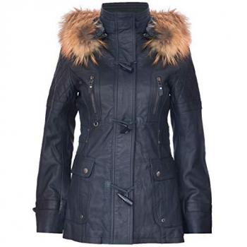Women's Navy Quilted Parka Jacket