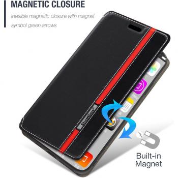 Magnetische Lederhülle mit Kartenfach für Umidigi Bison X10 Pro