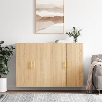 Heritage Oak Two-Panel Wall Cabinets – 2 pcs, 69.5×34×90 cm
