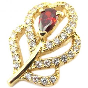 Les Trésors de Lily : Pendentif « Flora » (P2315) – or rouge, blanc, doré