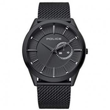 Police Helder Montre Analogique Noir et Acier