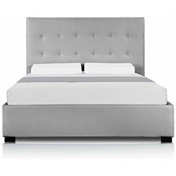 Sommier et lit coffre Layton 140 cm en argent IntenseDeco