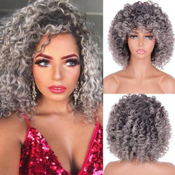 Fluffy Kinky Curly Wig with Bangs