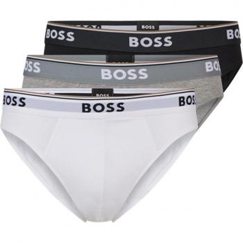 Hugo Boss Men's Multi-Pack Briefs, Power Logo, Black/White/Grey, Sizes: 32/34/35