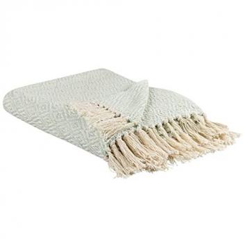 Wohndecke in Mintgrün und Hellbeige