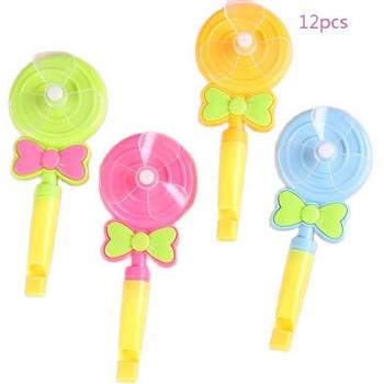 12 Uds Silbato Molino de Viento Piruleta para Relleno de Piñatas