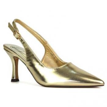 Valerie Gold Slingback Stilettos – Closed-Toe Court Shoes (Women, 8)
