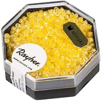 Rayher Miyuki Delica 2 mm Rainbow transparent jaune lumineux