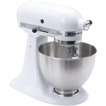 KitchenAid 5K45SSBWH 4.3‑Liter White Stand Mixer (Classic)