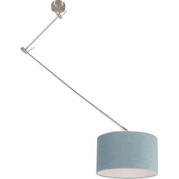 Moderne Pendelleuchte Blitz, E27, 1-flammig, Blau, Textil