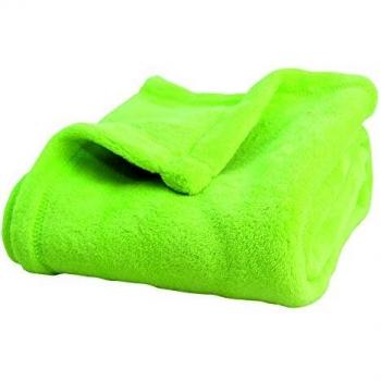 DOMIVA Couverture unie vert anis 100% polyester microfibre 75 x 100 cm