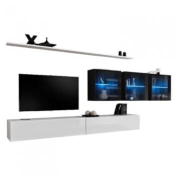 Ensemble de meubles muraux SWITCH XVII coloris blanc/noir