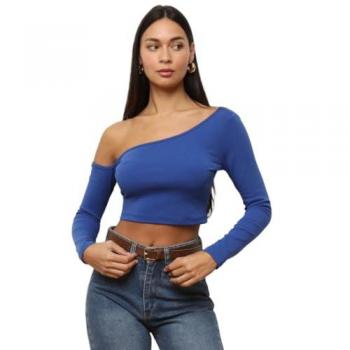 T-shirt asymétrique bleu