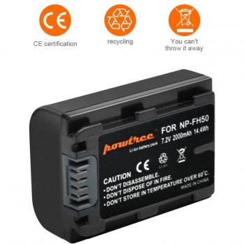 Kit Batería NP-FH50 + Cargador USB con Pantalla LCD para Sony HC9E/SR11E/L20