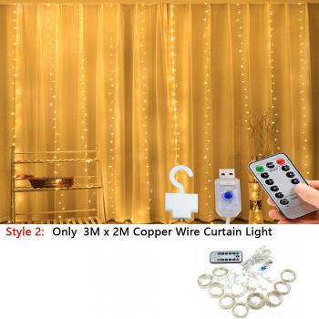 Rideau lumineux pour décoration intérieure et extérieure 3M x 2M