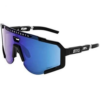 Occhiali Scicon Aeroscope nero con lente multi-specchio blu