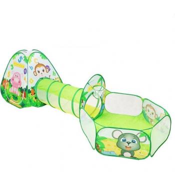 Portable Children's Playhouse with Ball Pool and Tunnel