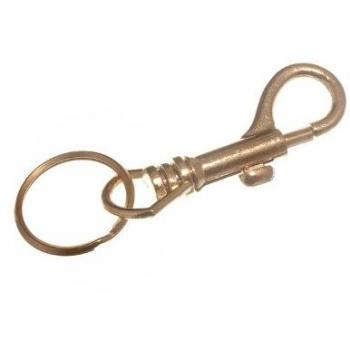 Jailors Key Ring Clip On Clasp Brass Plated Steel