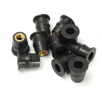 10pcs Motorcycle Fairing Cowl Fasteners M4/M5/M6 Rubber Well Nuts