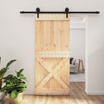 Puerta corredera “Eco‑Pino” 90x210 cm – Herrajes metálicos