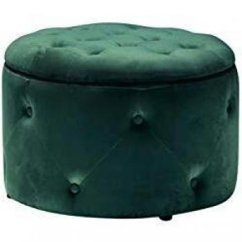 LPD Cleo Velour Storage Ottoman Stool