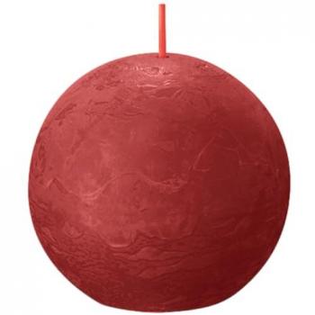 Candela Sfera Rustica Shine Rossa Ø76 mm