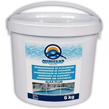 Tutti e tre i nomi si riferiscono allo stesso prodotto, che è un incrementatore di alcalinità della marca Quimicamp chiamato Alka Plus 6 con un peso di 6 kg