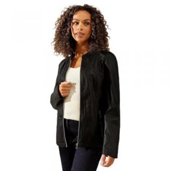 Viscous Faux Leather Stitch Detail Jacket for Women – Wallis UK 18