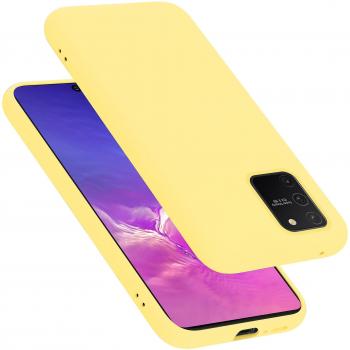 Étui en silicone liquide jaune pour Samsung Galaxy A91/S10 Lite/M80s