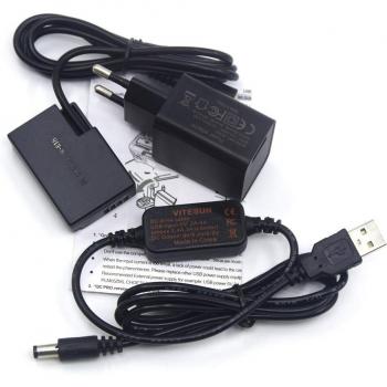 USB Power Cable 8V DR-E18 Dummy Battery 5V Charger for Canon T7i