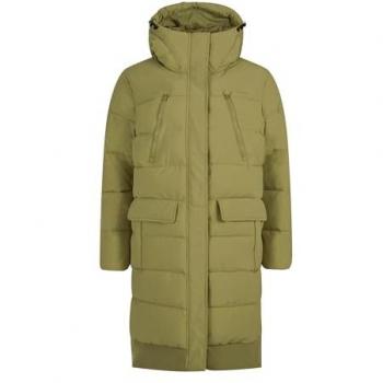 Kooky Protest Women's Long Down Jacket in Willow Green