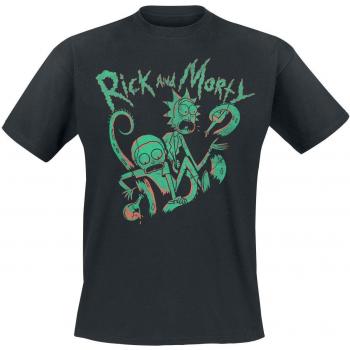 Rick Morty Neon Vivid T-Shirt Black S