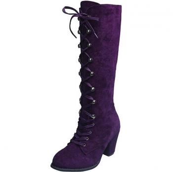 Bottes genou hautes à lacets pour femmes