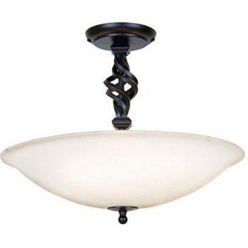 Pembroke 3 Light Semi Flush Ceiling Light Black, E14