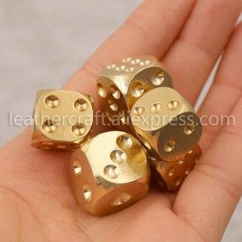 Solid Brass Six-Sided Game Dice