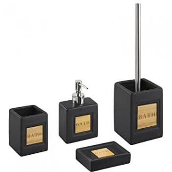 Bathroom Accessories Set Black Matt Dolomite Minimalist Soap Dispenser