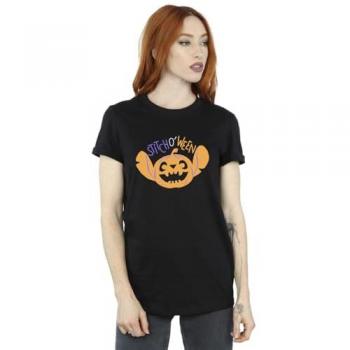 Lilo & Stitch Cotton Boyfriend Tee for Women – XXL Black