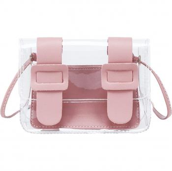 Cartera de tendencia para mujer, bolso pequeño transparente de PVC, cuadrado y colgante #np30