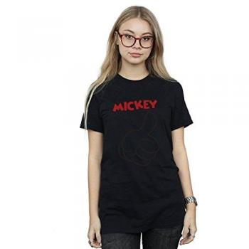 Mickey & Friends Boyfriend Cotton Top – Black, Women's S