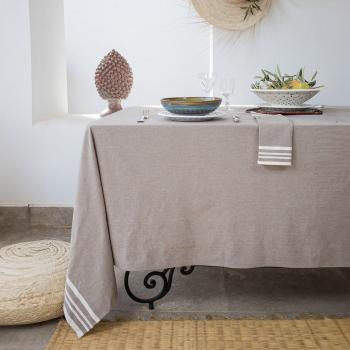 Colección Febronie Premium: Mantel + 8 Topos de Algodón