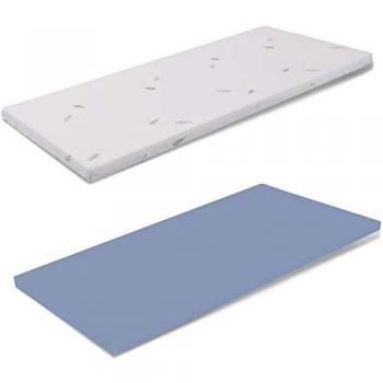 Topper Singolo 85x190 cm in Waterfoam, Alto 8 cm, Sfoderabile in Tessuto Aloe Vera