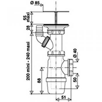 Pilozzi Ideal Standard: Sifone Cromato D5870AA con Coproscarico