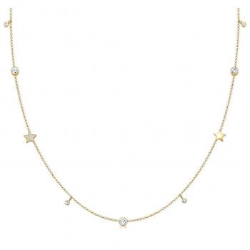 Collana in Argento Sterling 925 con Cristalli a Forma di Stella