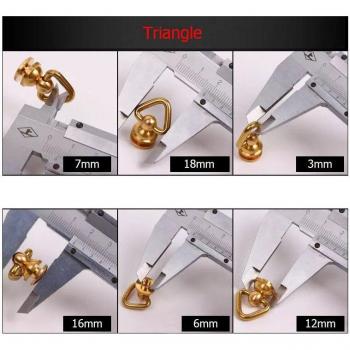 10Pcs Brass Ball Rivets with 360° Rotating Head for DIY