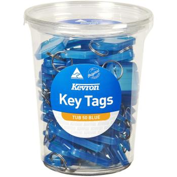 Kevron ID5 Blue Key Tags in Tub – 50 Count