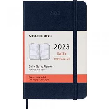 Moleskine Pocket Daily Diary 2023, Hard Cover, Elastic Closure