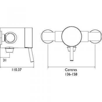 Bristan PM2 SQSHXVO C Prism Sequential Shower Valve, Bottom Outlet, Chrome