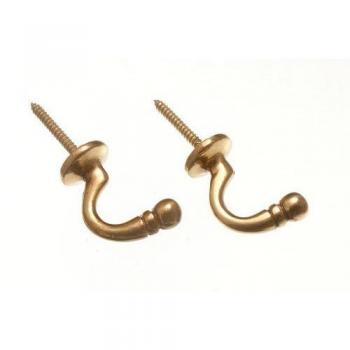 Classic Solid Brass Curtain Tie Hold Back Hooks (20 Pairs)